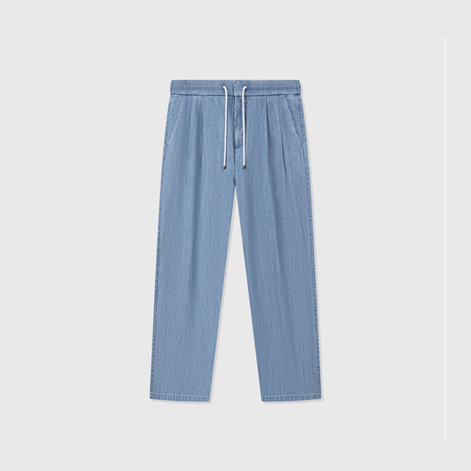 loro piana drawstring denim trousers